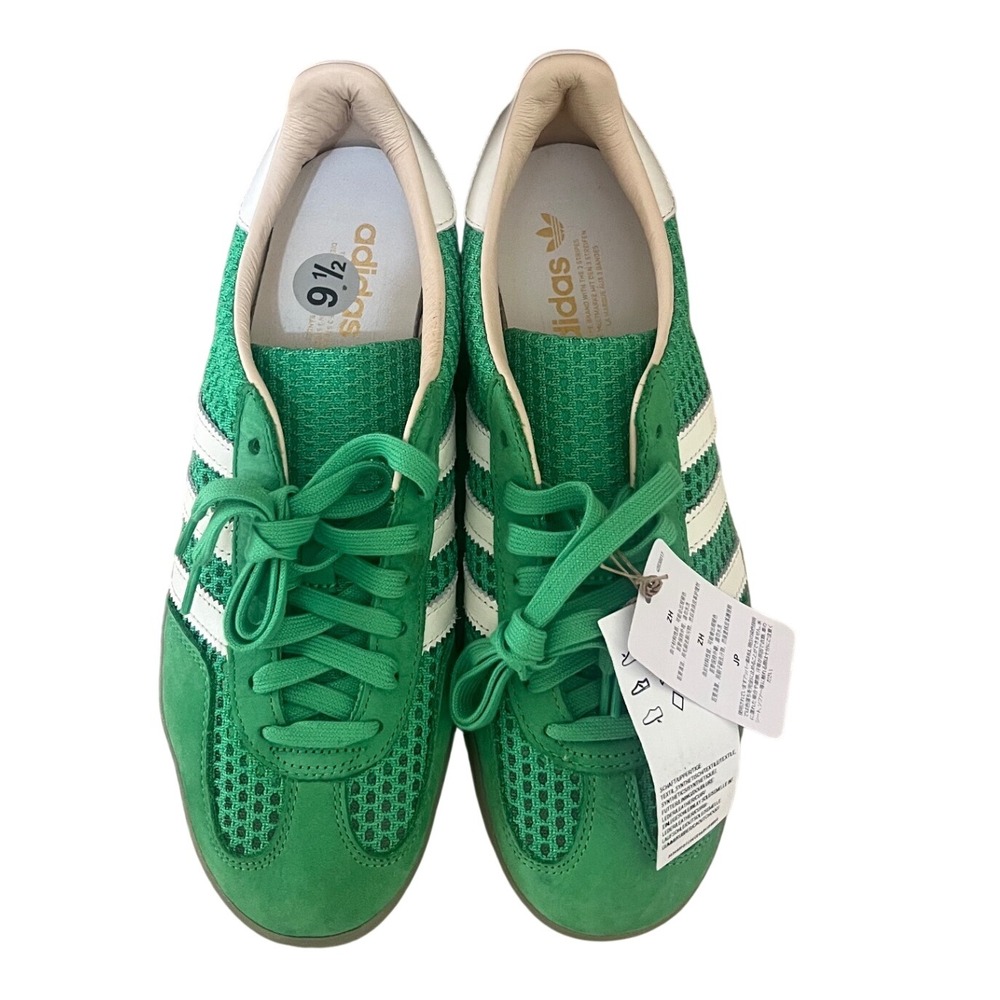 Adidas Gazelle Indoor Mens 9.5 Green Excellent Mesh Suede Sneakers JH5417